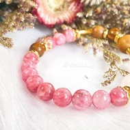 櫻舞微光原創水晶手串 – 櫻花雨 薔薇輝石 粉晶 肖楠木珠