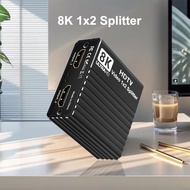 8Kp60 1 To 2 Splitter 1 IN 2 Out Dual Display 1X2 HDMI Splitter 4K120hz 1080P240hz Video Distributor