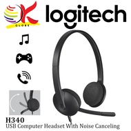 LOGITECH H340 USB COMPUTER HEADSET HEADPHONE WITH DIGITAL AUDIO & NOISE CANCELLING MICROPHONE, ADJUS