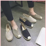 .Ready Stock   kasut loafer lelaki kasut sarung lelaki kasut separuh lelaki Spring Linen Kanvas