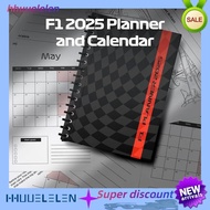 [hhuuelelen]F1 2025 Planner and Calendar, Planner with F1 Track Design,Spiral Bound,Monthly Planner 