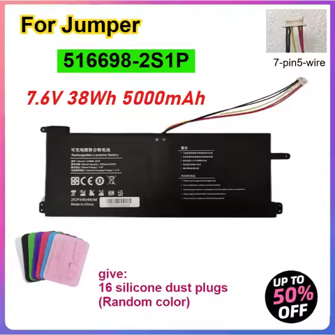 7.6V 38Wh 5000mAh U516698PV-2S1P 516698-2S1P Laptop Battery 7-pin5-wire for Jumper Ezbook S5 Max 2AQ