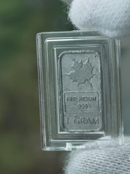 1 gram Maple Leaf .999 Fine Indium Bullion Bar In Element CMC 1g 1 g