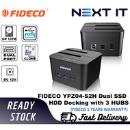 FIDECO YPZ04-S2H-U3 DUAL BAY HDD DOCKING STATION WITH BUILT-IN 3 USB 3.0 HUB (MR115)