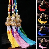 SHENGDA Glass Bottle Gourd Pendant, Chinese Style Gold Foil Bottom Double Spike Gourd Pendant, Gourd