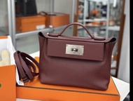 Hermes 55 愛馬仕紅mini 2424 B刻，evercolor，99新