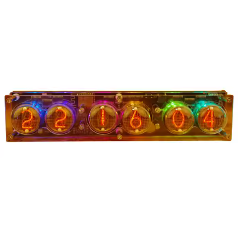 RGB 6 Digit IN-4 Nixie Glow Tube Clock IN4 with LED Backlight WIFI Auto-calibration Time Type C 5V w