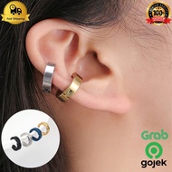 Men's black silver gold fake clip-on earrings without piercing Korean kpop, men's earring/ men's ear