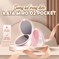 Pocket Miro O2 Handheld Folding Mirror Led Light 3 Color Modes 2 Sided Makeup Accurate Up to 97%