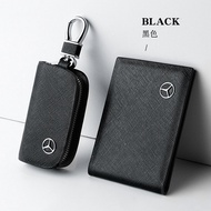 กระเป๋าใส่บัตรขับรถแบบหนังสูงคุณภาพพร้อมช่องใส่กุญแจสำหรับรถยนต์ Mercedes-Benz พร้อมปกป้องใบขับขี่