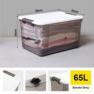 Citylife 65L Stackable Storage Box With Wheels Plastic Storage Box Organizer Large Capacity Containe