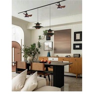Track Fan Light Remote Control Full Spectrum Mid-Century Style Adjustable Airflow Direction Movable 