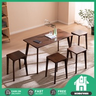 Nordic style Solid Wood Dining Table Small Household Dining Table and Chair Set Walnut Dining Room Tea Table