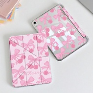 Rose Bow Cherry Dual-Sided Acrylic Crystal Protective Case, Compatible With IPad 10th Gen, IPad 10.2