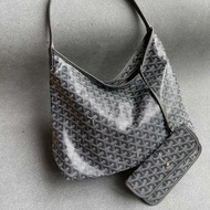 Goyard Goyard Goyard Underarm Bag BohemeHoboY Word Full Print Compression-Resistant Leather Handle C