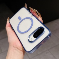 Case For Google Pixel 10 Pro XL Pixel 10 Pro 9A Luxury Magnetic Wireless Charge Transparent Hard Sho