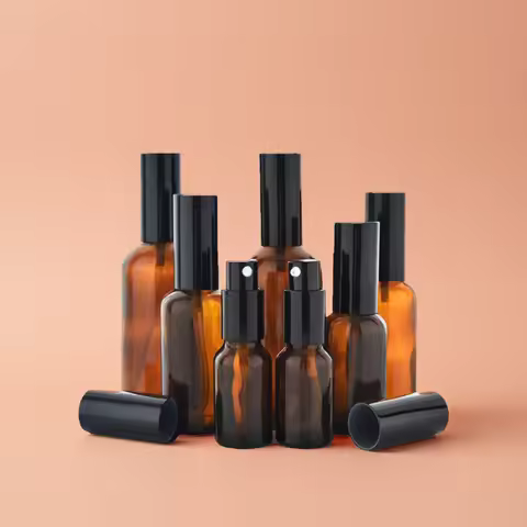 10/20/30Pcs 10ml 15ml 20ml 30ml 50ml 100ml Glass Spray Bottle Amber Brown Lotion Pump Bottle Travel 