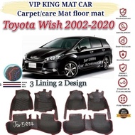 Toyota Wish 2002-2020 VIP KING MAT CAR CARPET/CAR MAT FLOOR MAT 3 Row