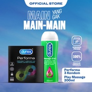 Durex Performa 3s - Kondom Extra Tahan Lama Aman Pria + Play Massage 2in1 200ml