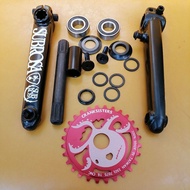 Bmx 3pc cranks set subrosa mid bb alloy chainring 25t /28t