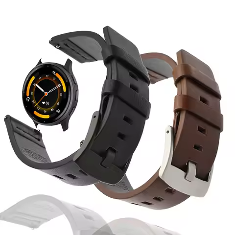 Leather 22mm Watch Strap For Garmin Venu 3/2 Band Forerunner 265 255 Music 745 Watchband Bracelet Fo