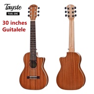 30 Inci Guitalele Guilele Cutaway Sapele Mini Electric Guitarlele Bariton Gitar Akustik 6 String Uku