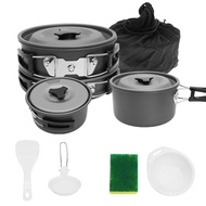 Camping 4-Piece Set Picnic Camping Cookware Stove Set Pot Manufacturer Portable Folding Outdoor Supp