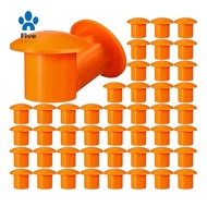 100 Pcs Mushroom Rebar Cap Plastic Safety Caps Rebar Caps for Rebar 3 to 7, Orange Color, 2.36 X 2.1