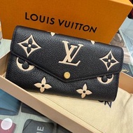 *SHIHNA名牌精品* LV M80496 黑色壓白字紋 信封釦式 長夾 皮夾