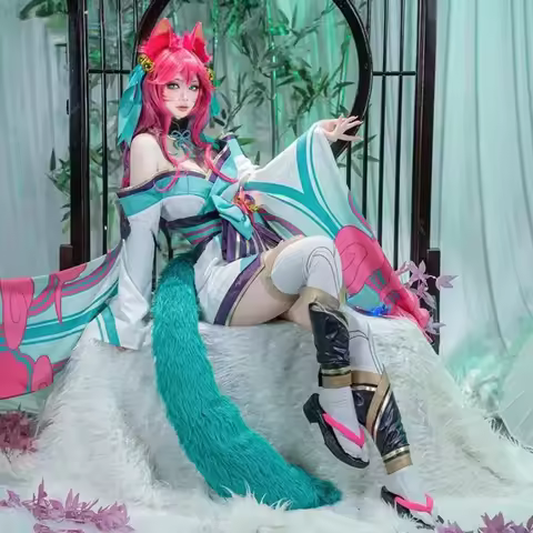 IN STOCK UWOWO Costume Game Spirit Blossom Cosplay Ahri New The Nine-Tailed Foxx Halloween Oufit