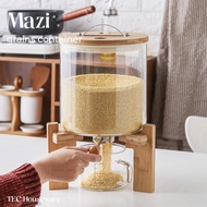 55TOP TECMAZI Rice Dispenser Wooden Rice Storage Dispenser Wooden Rice Dispenser Seed Storage Contai