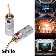 SMILE Musical Sound Banana Plug,  Gold Plated Nakamichi Banana Plug, Pin Screw Type Speakers Amplifier Banana Connectors Plugs Jack Speaker Wire Cable Connectors