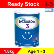NESTLE Lactogrow 3 (1.8kg Tin) Milk Powder. Susu Tepung