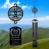 37'' 50th Anniversary Wind Chime Gifts,Golden Wedding Anniversary Presents,Happy 50th Wedding Annive
