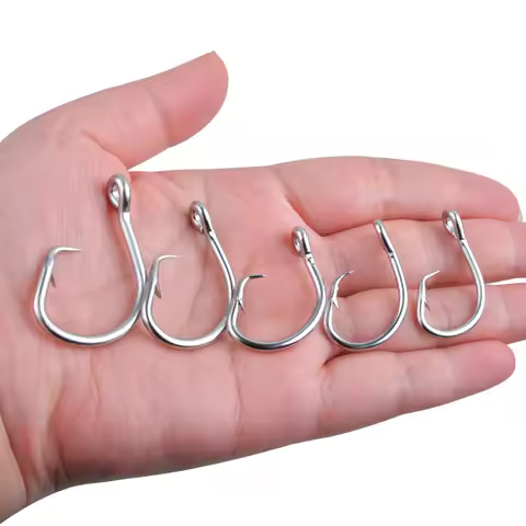 200Pcs Tuna Circle Fishing Hooks 2X Strong Stainless Steel Big Game Saltwater Fishing Hooks for Catf