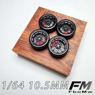 FM [Ready Stock New Style] VK-01 1/64 10.5mm Modified Static Wheel Hub Adapt to BMW M4 Car Model