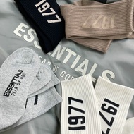 ESSENTIALS 1977 2022 New Style Letter Jacquard Basic Street Sports Cotton Stretch Mid-Tube Socks