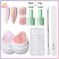 B&E 7Pcs/Set Gel Nail Extension Gel Set Nail Polish Set Manicure Set And 6W LED UV Lamp