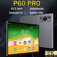 2025 Baharu P60 Pro 10.1'' Skrin Hd 4g 5g Tablet Dual Sim Android 14 Tablet Kanak-kanak 20000mah Ver