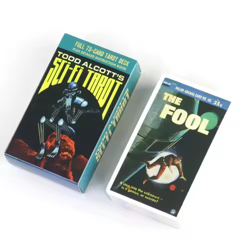 Todd Alcott's Sci-Fi Tarot, Science-Fiction-themed Tarot Deck, Based on Rider Waite System 10.3*6cm