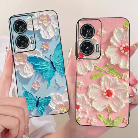 For Motorola Edge 50 Fusion Case XT2429-1 Soft TPU Flower Protective Phone Cases For Motorola G96 mo