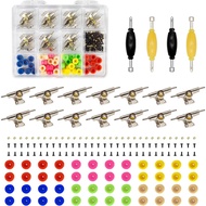 SIXPOINTS DIY Fingerboard Making Kit Case -14Pcs 31mm Trucks,48Pcs Multi Color Wheel, 60Pcs Screws,3