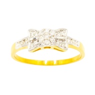 Happy Jewelry แหวนโบว์ มีบ่าข้าง 🎀 สวย ทองแท้ 9k 37.5% เพชรเกสร ME869