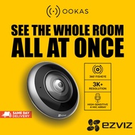 EZVIZ E4p 3K+ Panoramic Fisheye Camera 360° View, AI Detection Alerts, Dual-Band WiFi, Magnetic Moun