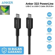 Anker Cable Type C to Type C 322 USB-C to USB-C Cable (3ft Braided)