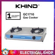 Khind Gas Cooker GC1710 / GC7125 Double Burner Gas Stove Dapur (Stainless Steel)