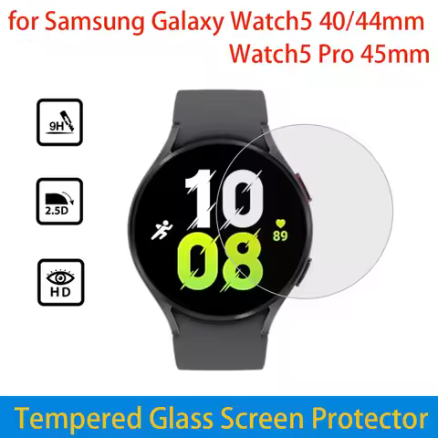 2PCS Tempered Glass Screen Protector for Samsung Galaxy Watch5 40mm SM-R900 44mm SM-R910/R915 Watch