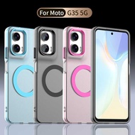 For Moto G35 5G/Moto G35 Case Hard shell shockproof Magnetic phone case Colorful Matte Translucent C