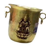 Pure Brass Lord Balaji & Goddess Lakshmi Abhishek Glass Venkateswara Puja Kalash Temple Style Panchp
