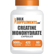 BulkSupplements.com Kapsul Creatine Monohydrate - Micronized Creatine Monohydrate, Pil Creatine - 7 